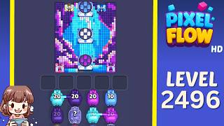 Pixel Flow Level 2496 Solution Walkthrough