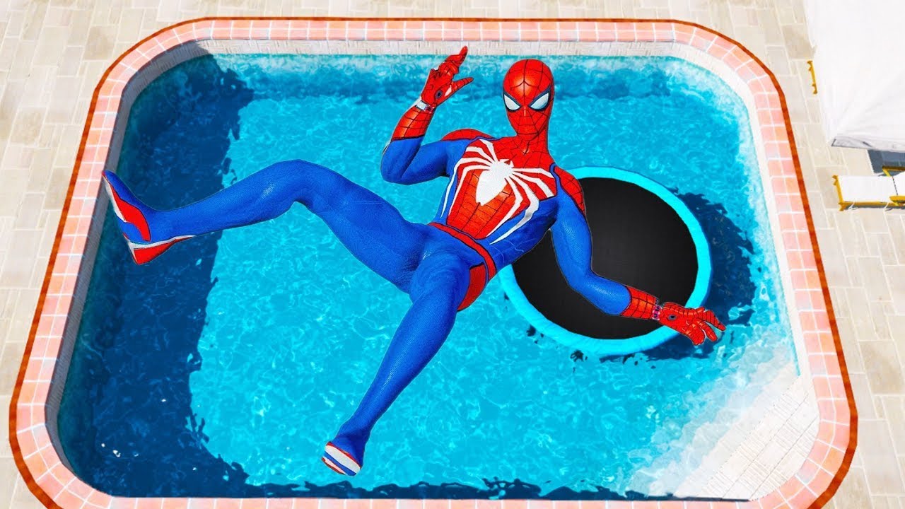 GTA 5 Spiderman & Rainbow Minion Team Pool Parkour in GTA 5 (Compilation)