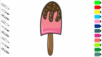 Cute chocolate ice cream cartoon Drawing | CorelDraw Tutorial | Cartoon Drawing