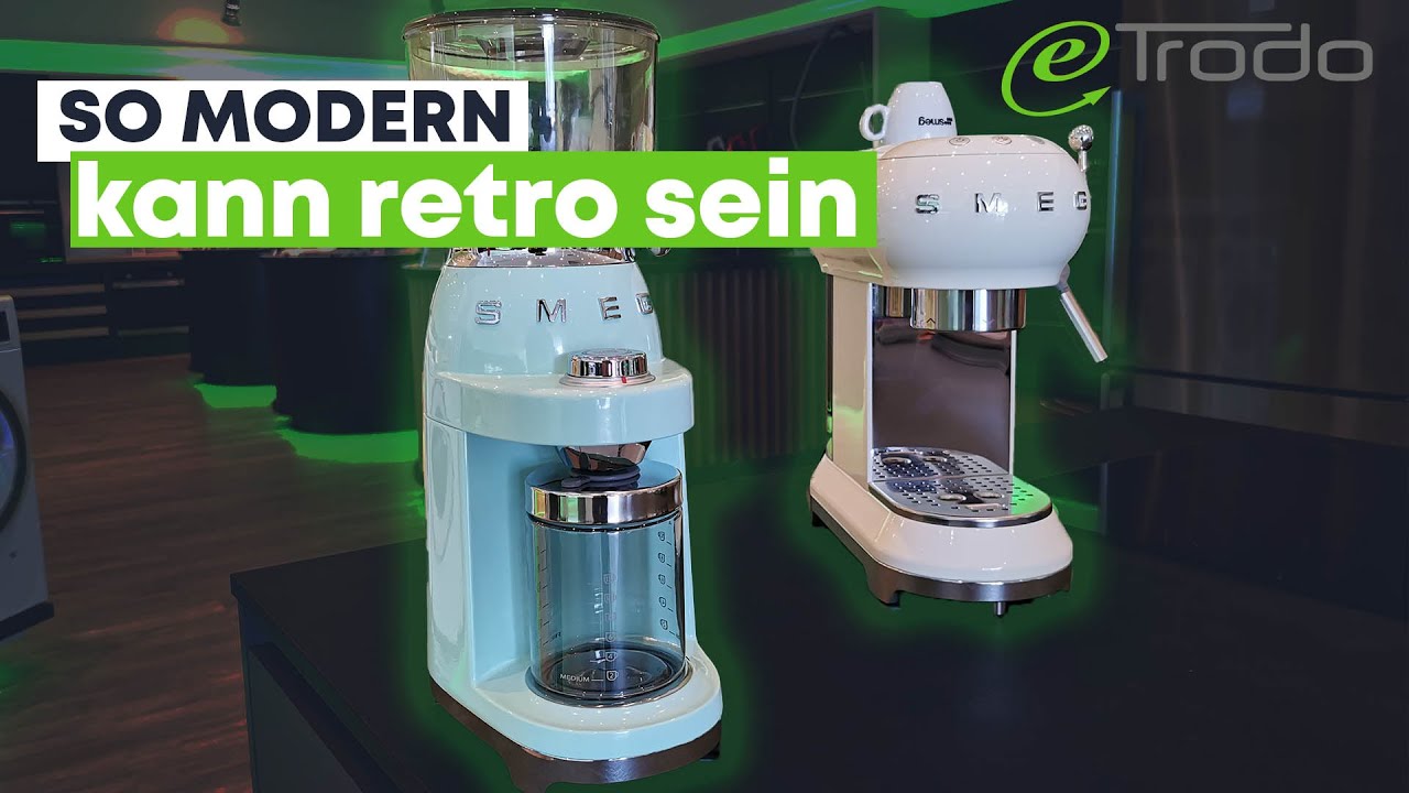 SMEG Espressomaschine mit Siebträger und Kaffeemühle 50`Retro Style