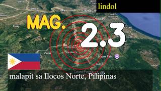  Niyanig ng 2.3 magnitude na lindol malapit sa Ilocos Norte, Pilipinas ngayon noong Marso 16, 2026 s
