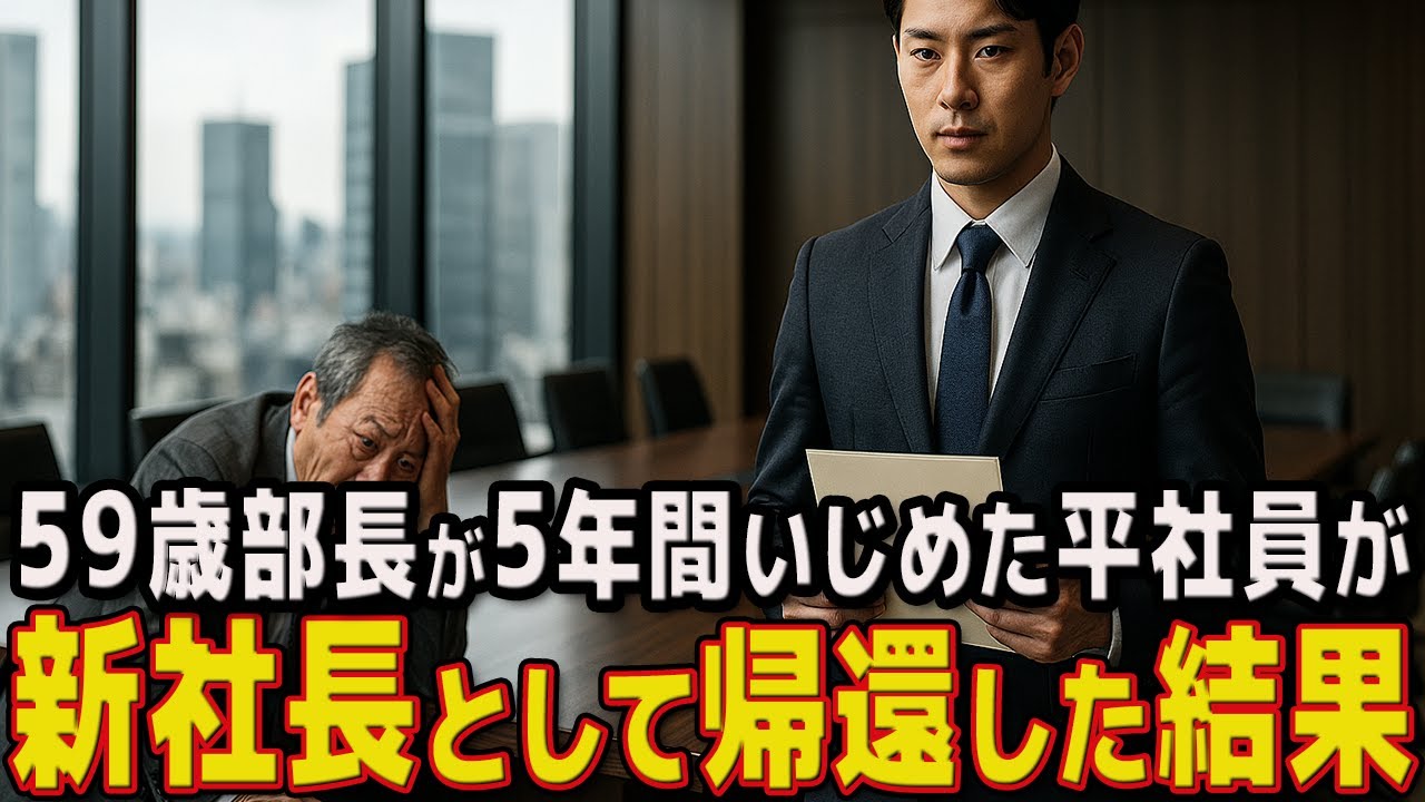 定年間近の部長が若い部下を5年間いじめ続けた…しかし部下が新社長として戻ってきて部長は膝から崩れ落ちた！