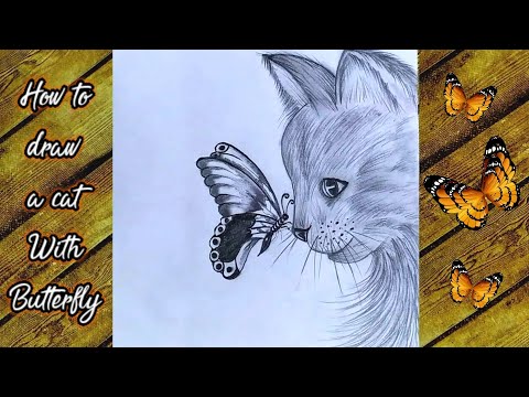 رسم بالقلم الرصاص - كيفية رسم قطة خطوة بخطوة - YouTube