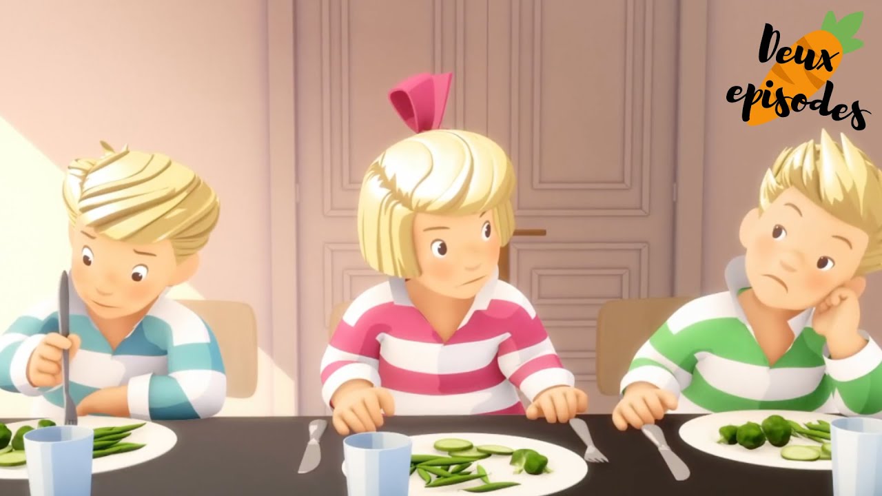 Les Triplés mangent des légumes 🌽