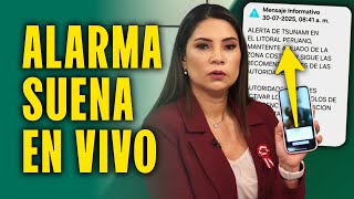 ¡Sonó en pleno noticiero! Así notificó la alerta de tsunami a celulares en Perú