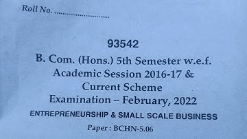 2022, MDU, B.com(H), 5th sem | ESB- question paper