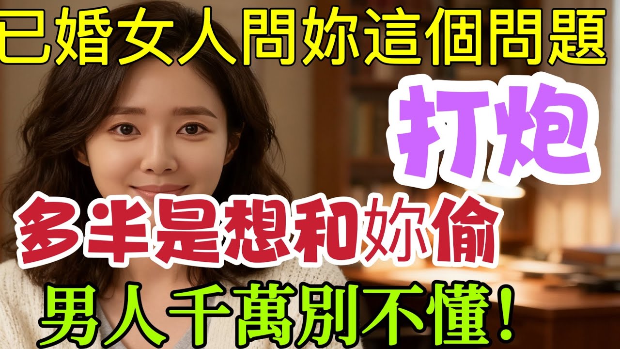 已婚女人問妳這個問題，多半是想和妳偷情了，男人千萬別不懂  #分享 #happy婚 #夫妻 #情感 #前妻 #感情 #結婚 #https #離婚率 #爱情