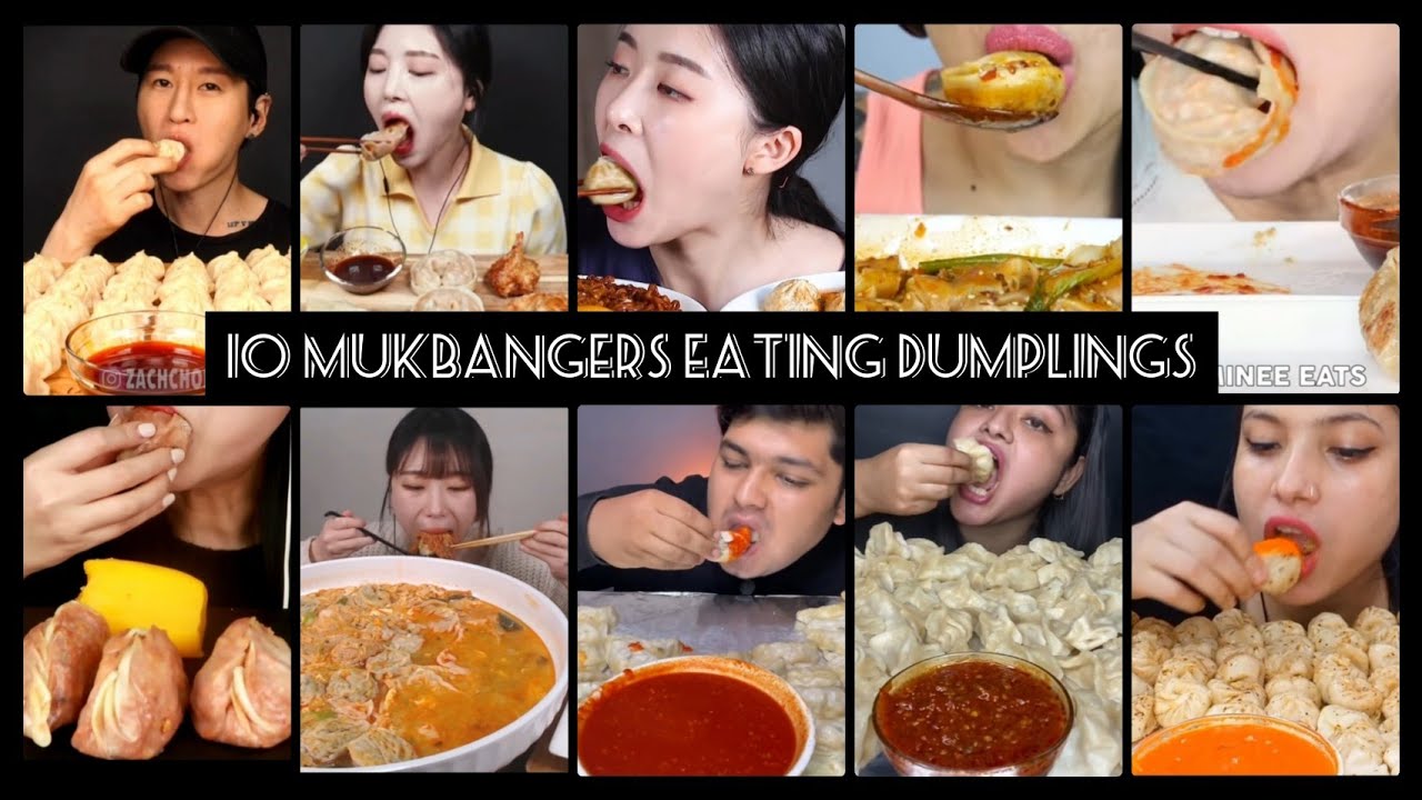 10 mukbangers eating dumplings |Mukbang compilation | ASMR | Dumplings eating