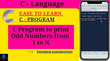 C Program to print Odd Numbers from 1 to N