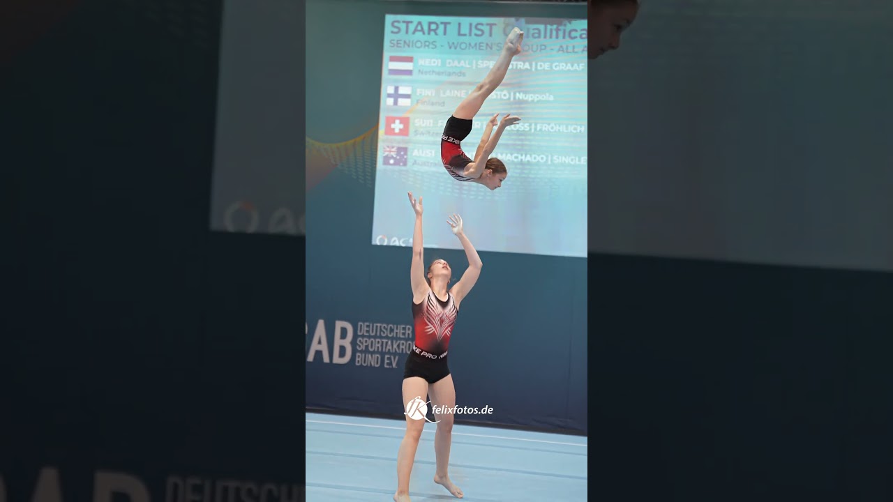 UNBELIEVEABLE - This girl is amazing - womens pair acrobatic gymnastics