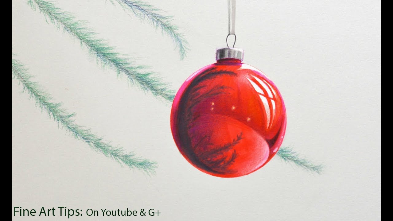 ⁣How to Draw a Christmas Sphere - Red Sphere - DIY