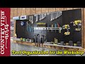 Getting the workshop organized with omniwall steel pegboard  not your traditional pegboard system