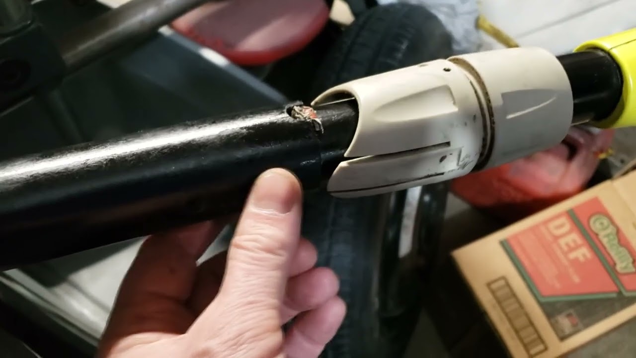 Ryobi RY43160 8" Electric Pole Saw Handle/Head Slipping Easy 4 hose clamp Repair