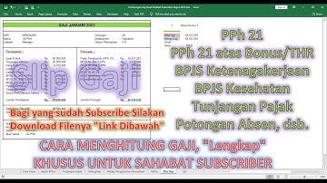 Menghitungan Gaji dilengkapi dengan perhitungan PPh 21, BPJS Kesehatan, & BPJS Ketenagakerjaan.