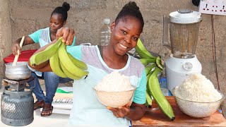 Cooking Technology Plantain & Rice Fufu Recipes!! (MORE DETAILED) / African Cuisine Food Show #food