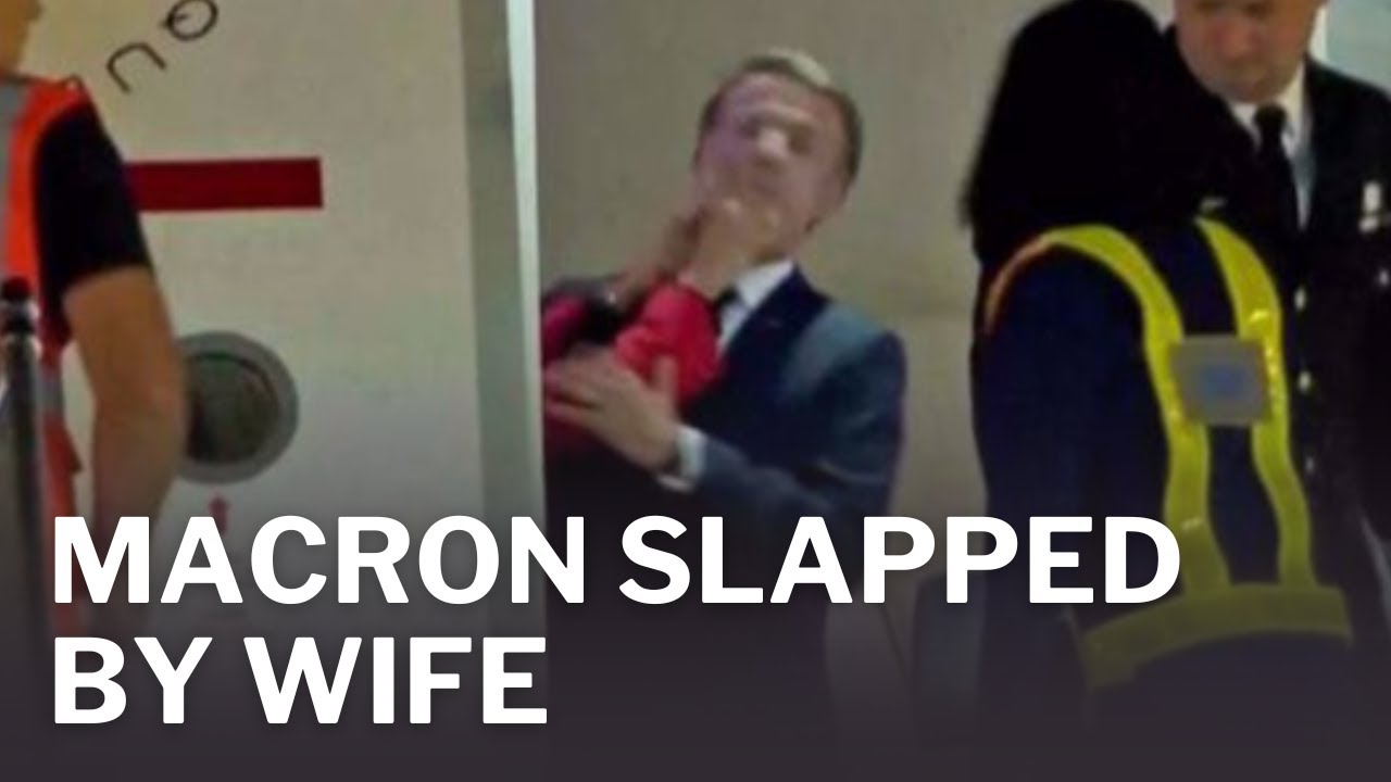 Shocking moment Macron 'slapped by wife' after pair seen 'bickering'