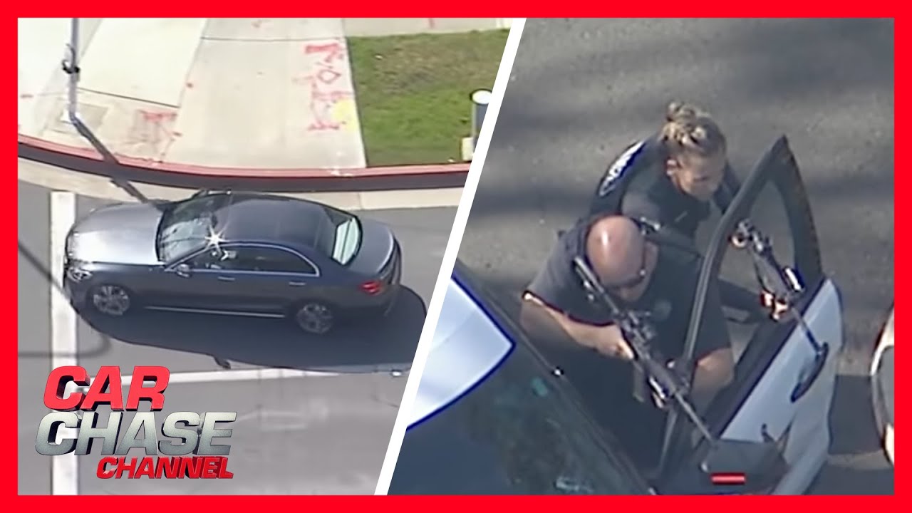 LA car chase suspect makes dead end turn leading to police standoff | Car Chase Channel