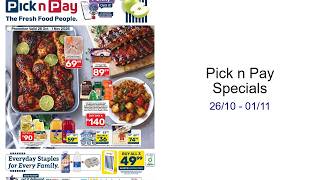 Pick n Pay Specials 26/10 - 01/11