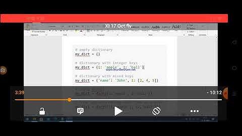 XI Informatics Practices 17-10-2020 By Mr. Praveen Singh Ch- Python Dictionary