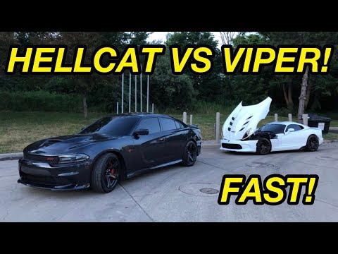 dodge-viper-destroys-charger-hellcat!-*roll-race*