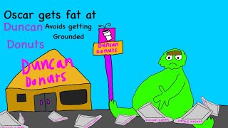Sesame Street Oscar the Grouch gets fat at Duncan Donuts and Avoids Getting Grounded Sesame Street Oscar the Grouch gets fat at Duncan Donuts and Avoids Getting Grounded
