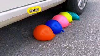 Car experiments|top crushing crunchy and soft things with car|car vs balloons|ASMR car|Dani tv screenshot 4