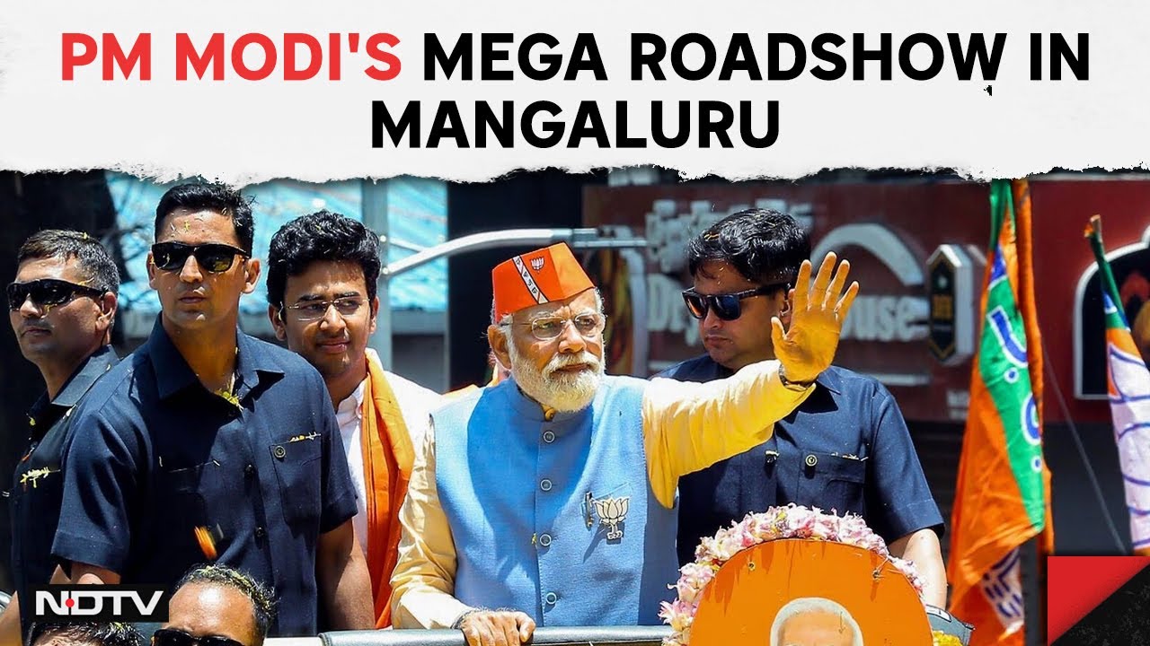 PM Modi Roadshow | PM Modi's Massive Roadshow In Mangalore Ahead Of Lok ...