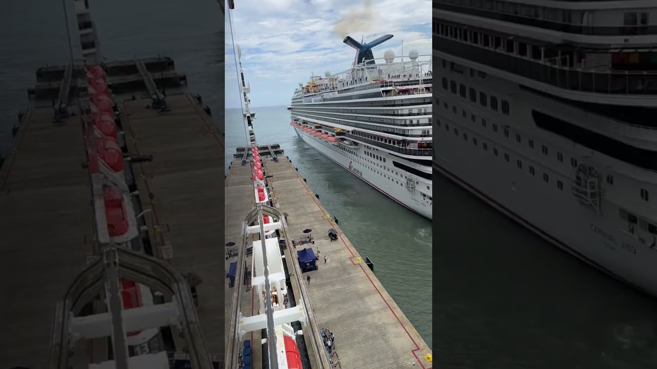 Welcome to beautiful Amber Cove, Dominican Republic! 🇩🇴🌴 Watching the Carnival Vista pull into