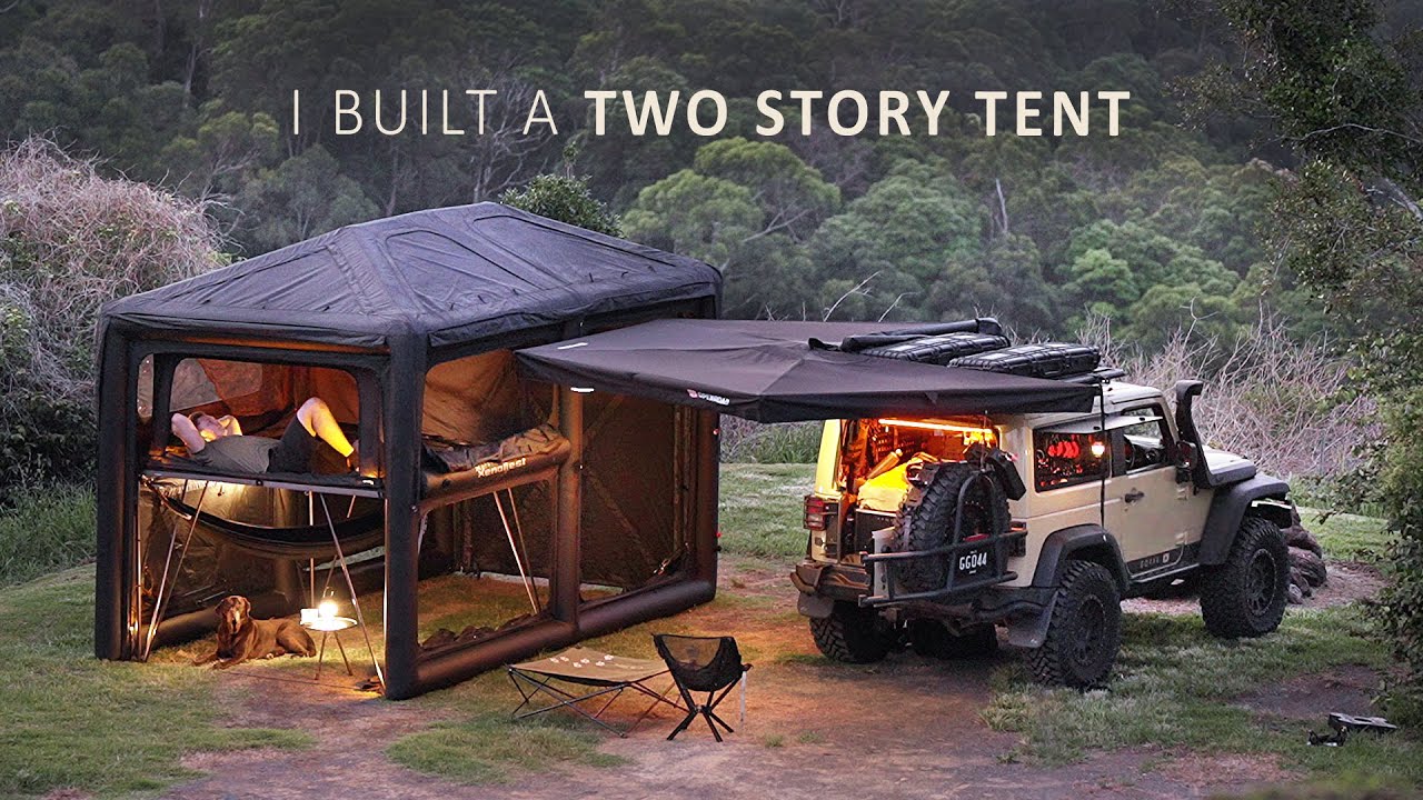 I Built a GIANT 2-STORY TENT |  Solo Camping ASMR