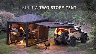 Download Lagu I Built a GIANT 2-STORY TENT |  Solo Camping ASMR MP3
