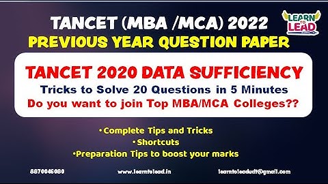TANCET MBA 2022| PREVIOUS YEAR DATA SUFFICIENCY | TRICKS TO SOLVE IN 10 Minutes | Part 2 | LTL