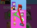 JJ Draw Home or School with Lilly Love Braids 🤓🤯 - MAIZEN Minecraft Animation #shorts #maizen