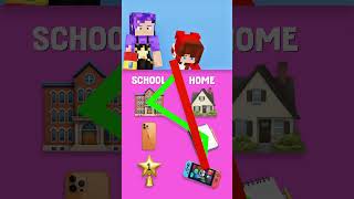 JJ Draw Home or School with Lilly Love Braids 🤓🤯 - MAIZEN Minecraft Animation #shorts #maizen