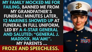 Family Said I Failed, Banned Me From Grandpa’s Funeral  Then 12 Marines Saluted me “General, Ma’a