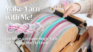 Make Yarn With Me 🎉 Fun Times 🎉 Vegan Handspun Art Yarn | Full Process