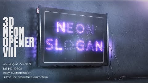 3D Neon Opener 3 After Effects Templates