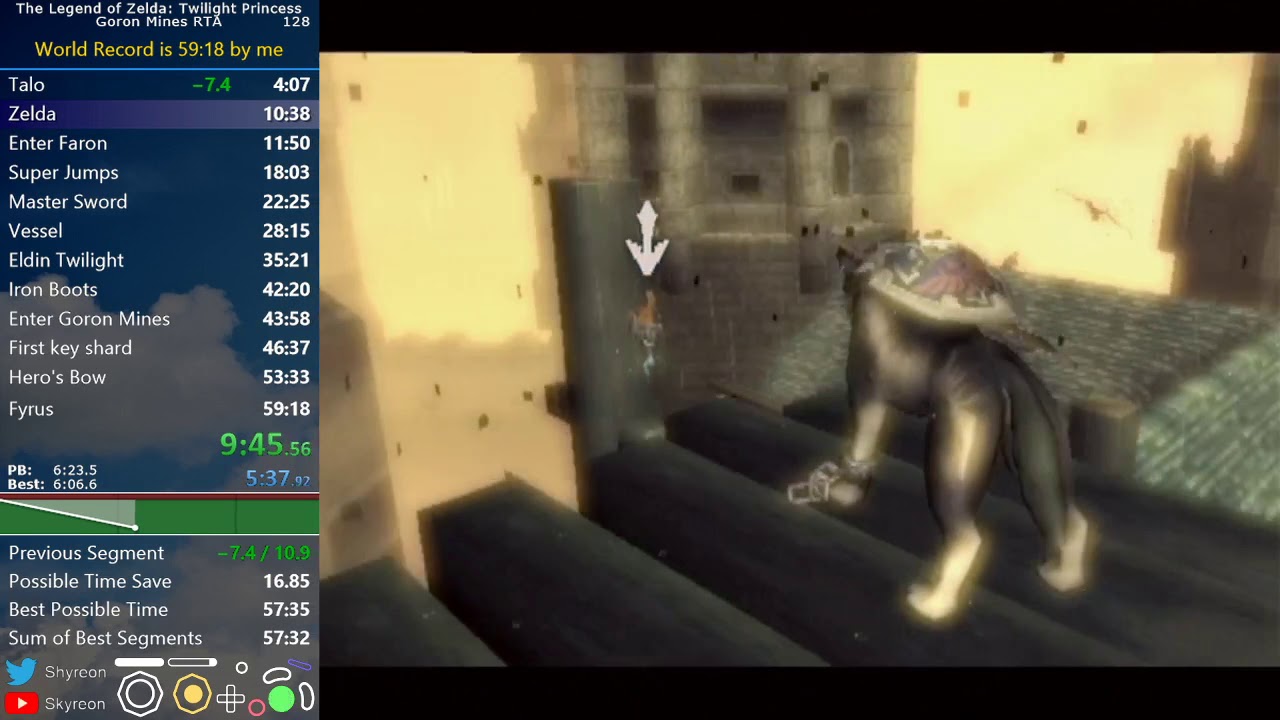 Twilight Princess Goron Mines RTA Speedrun in 58:59.