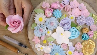 للمبتدئين -ورد السكر لتزيين الكيك بأدوات بسيطة - easy sugar flowers