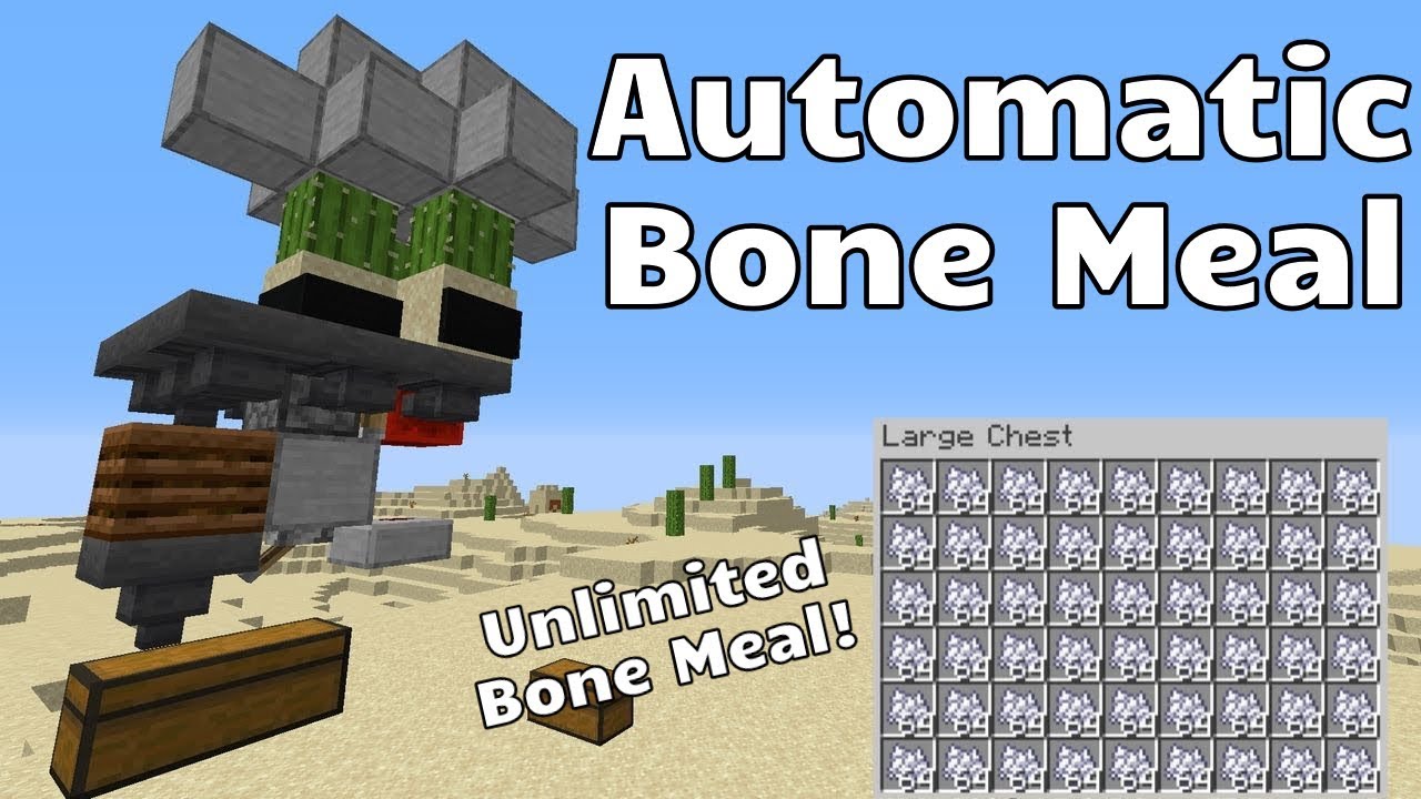 Minecraft Fully Auto Bone Meal (Unlimited Bone Meal!) - YouTube