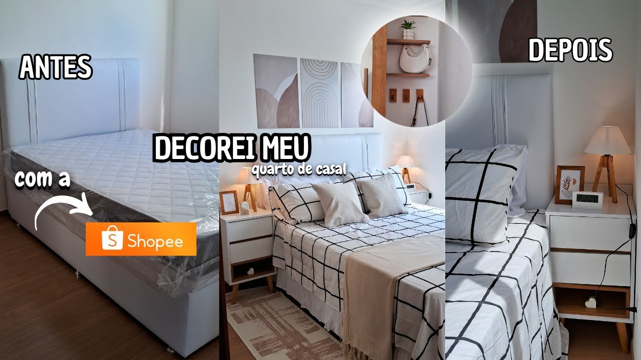 TRANSFORMEI meu QUARTO com a SHOPEE GASTANDO POUCO BOHO|MINIMALISTA|PICTEREST🌸