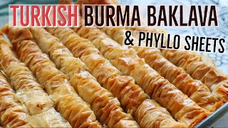 Turkish Burma Baklava With Phyllo Sheets