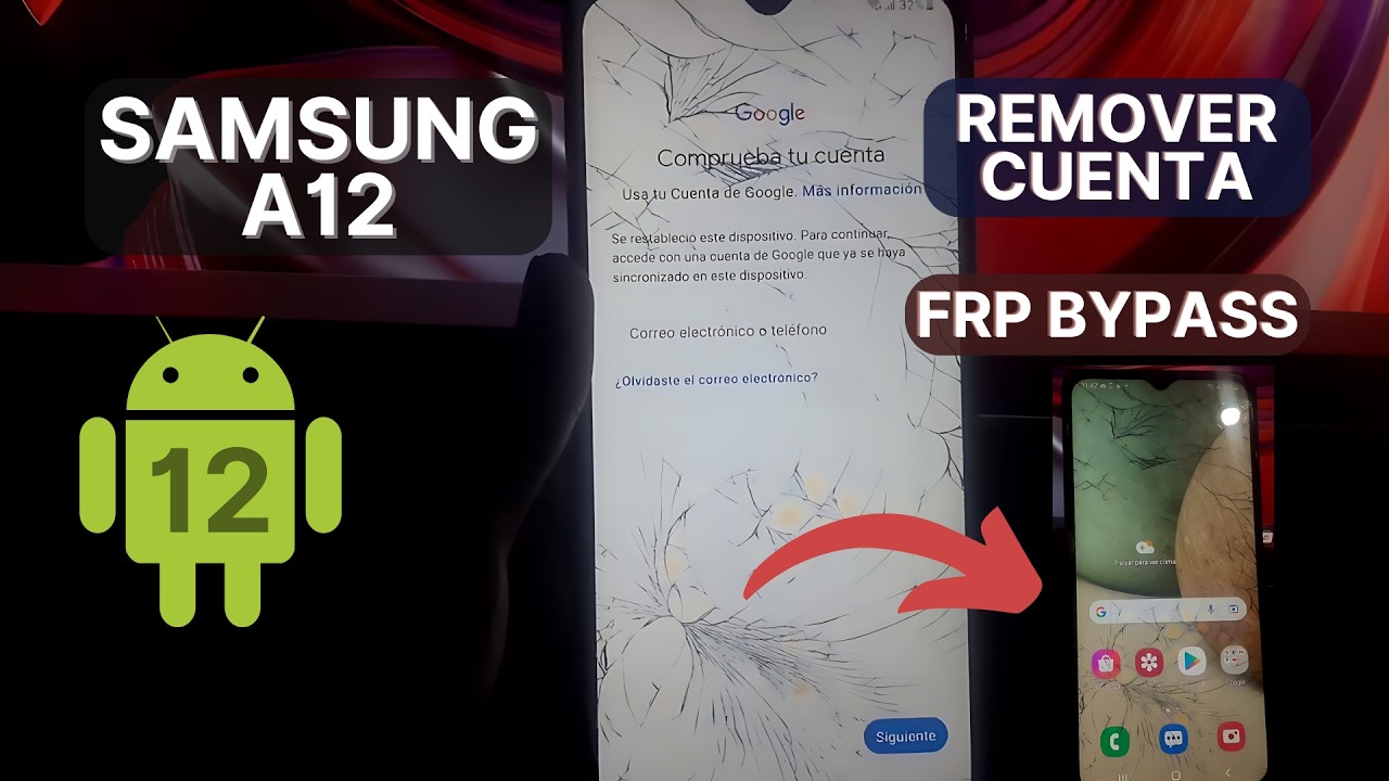 Eliminar cuenta Google SAMSUNG A12 | Android 12 | FRP Bypass | SIN PC ...