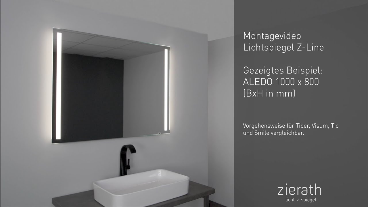 Zierath Montagvideo Aufputz-Lichtspiegel Z-Line
