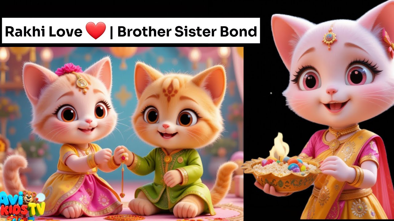 Rakhi Song for Kids 🐱🎁 | Raksha Bandhan Rhyme | Cat Brother Sister Love ...