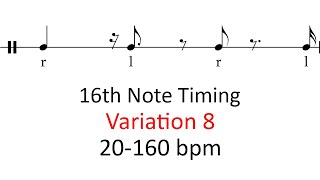 16th note timing (var 8) | 20-160 bpm sheet music