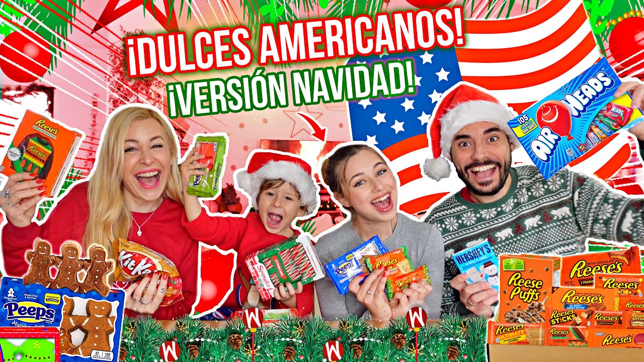 ESPAÑOLES PRUEBAN DULCES RAROS de ESTADOS UNIDOS 🇺🇸  Versión Navidad 🎄 (DULCES AMERICANOS)