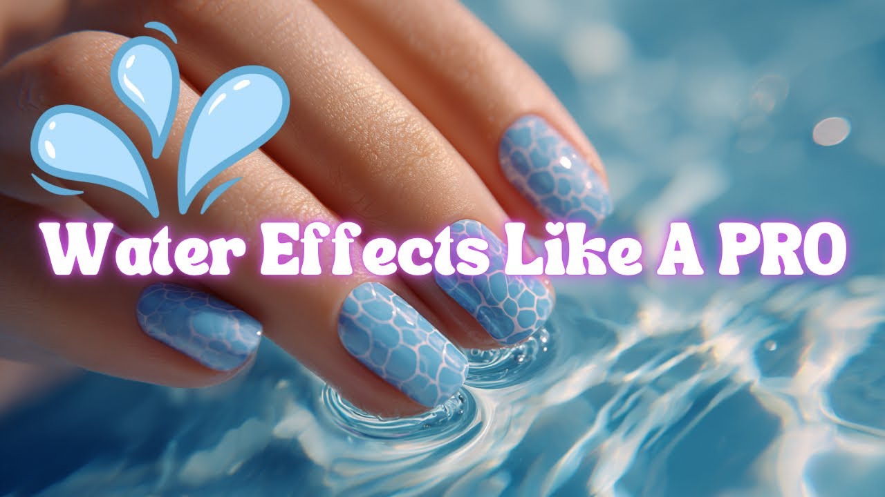 How to Pool Water Nails, Ocean Water Effects with Blooming Gel, Top Coat, Mermaid Cat Eye Methods