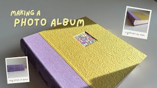 make a photo album with me ✿ cozy and quiet bookbinding, ASMR long stitch