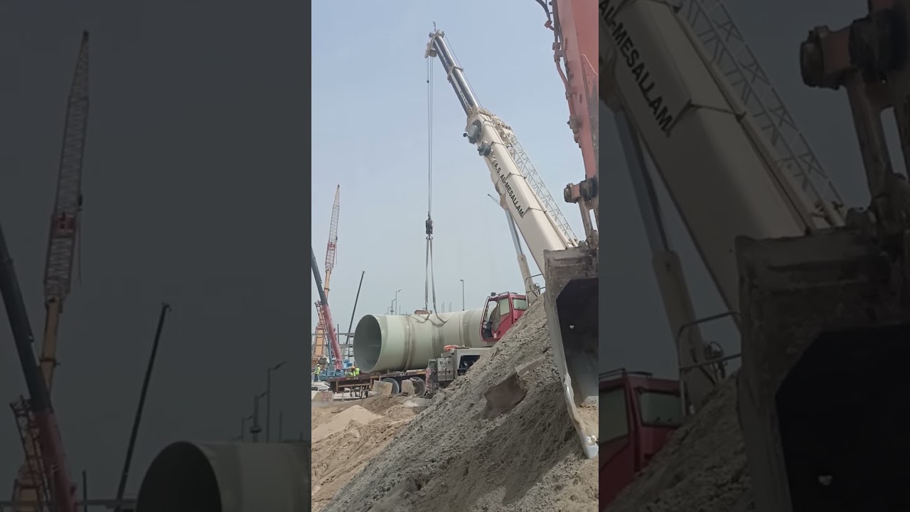 Look at the big GRP pipe, how is it lifted by a crane?