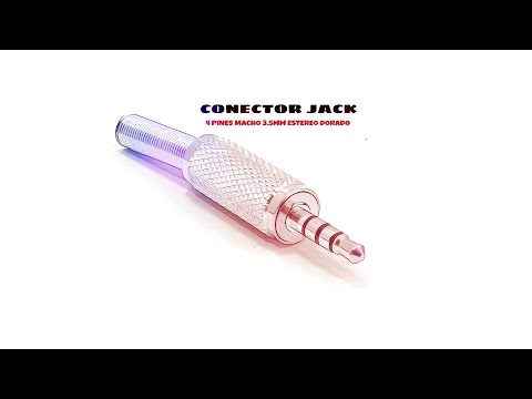 Video de Conector audio jack 4 pines macho 3.5 mm estereo  Dorado